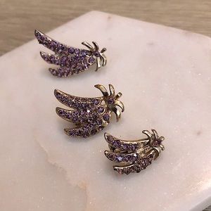 🍇 Vintage Sparkly Rhinestone Brooches - Purple Fruit